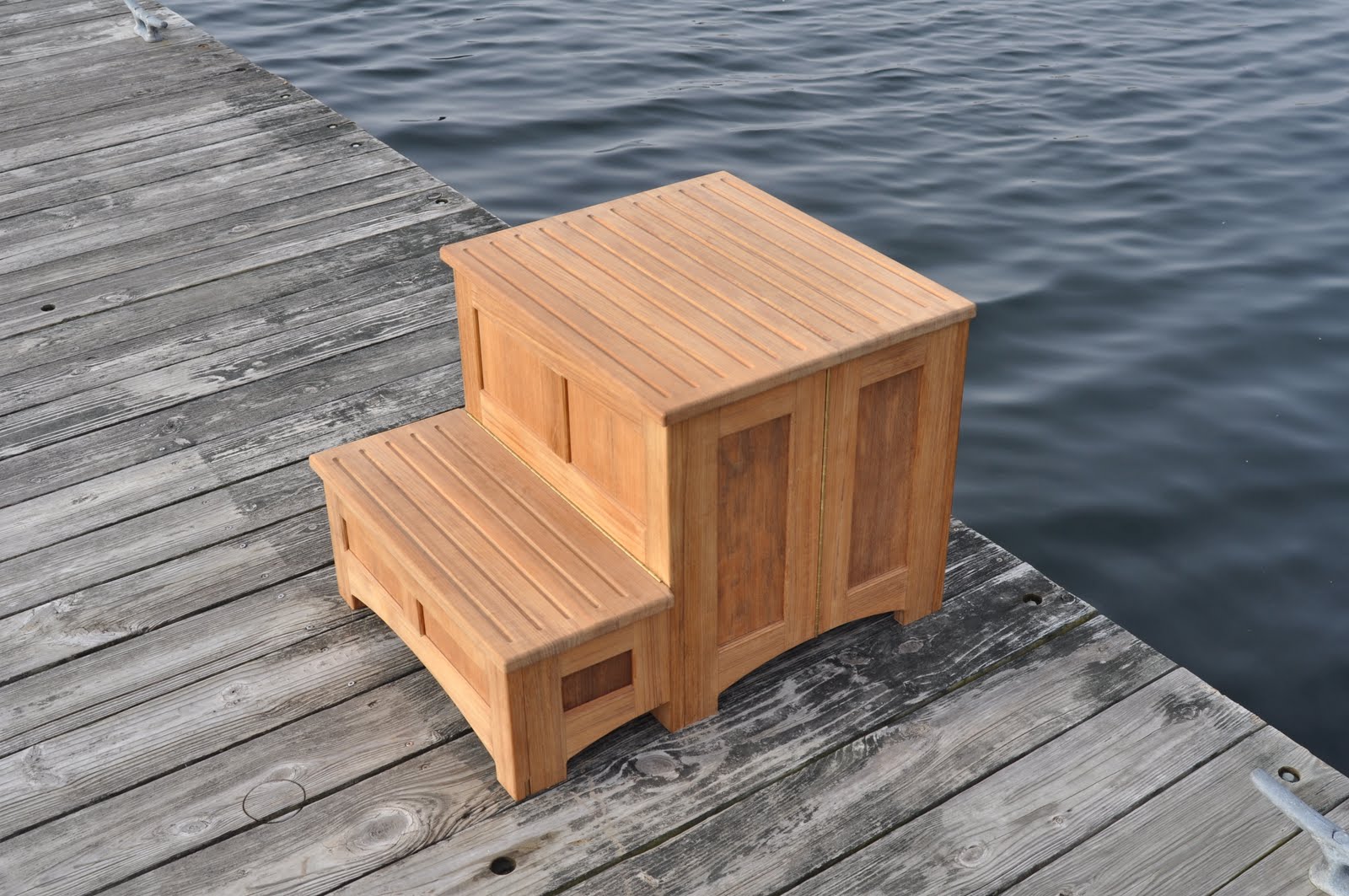 Folding Teak Dock Step